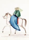 An Elegantly Dressed Woman on Horseback - Hakyarts