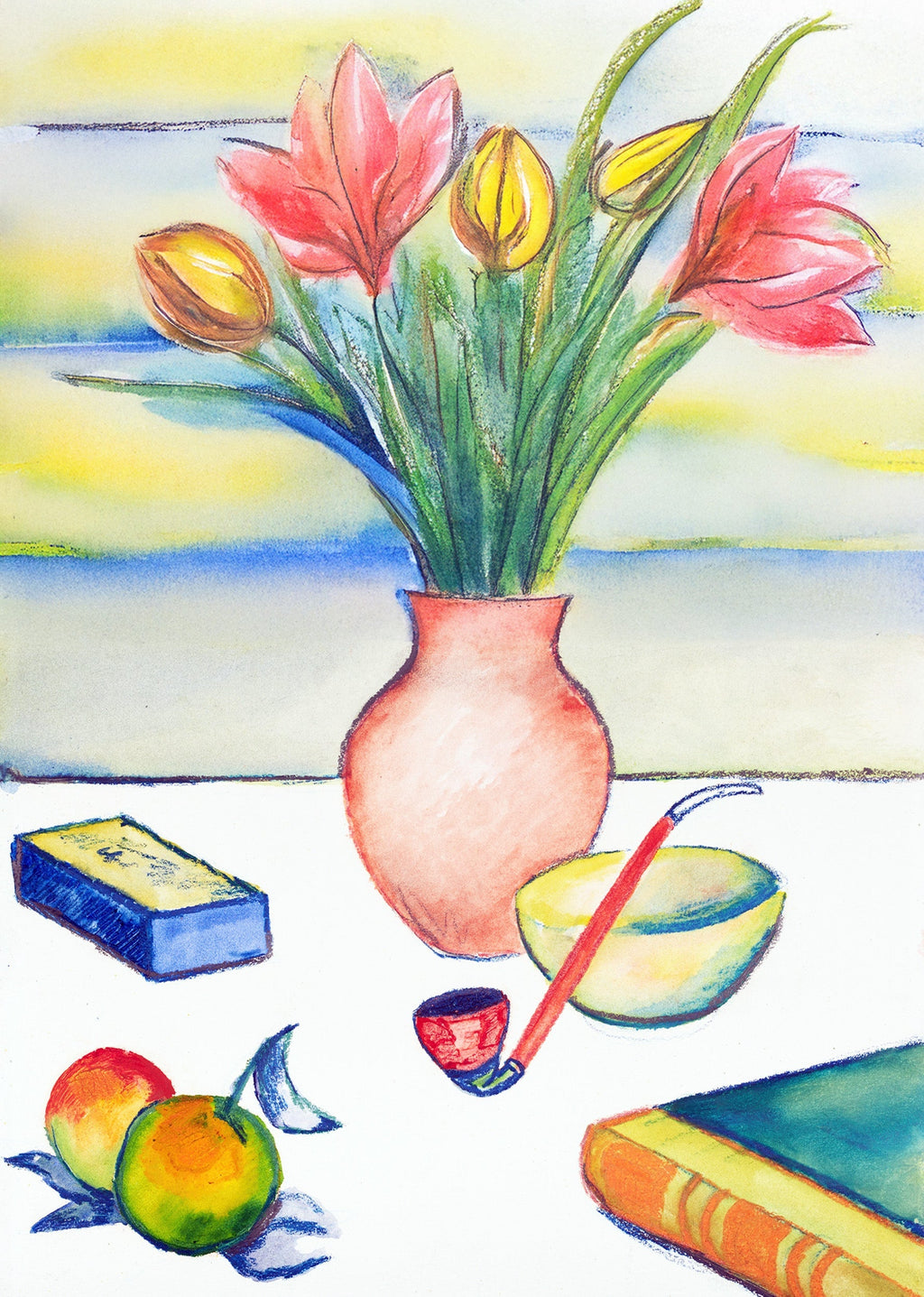 August Macke - Still Life with Pipe and Apples