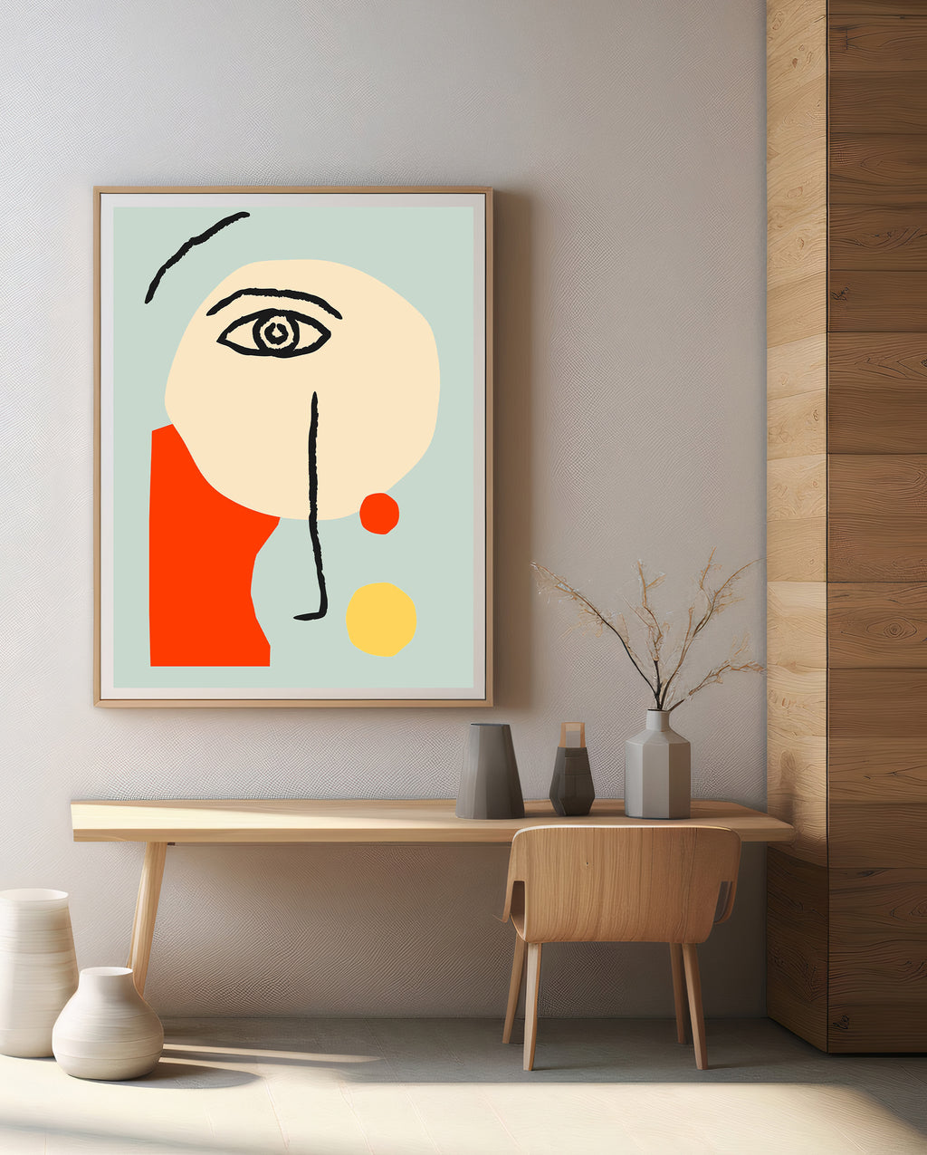 Modern Faces Abstract Cubist Art in Earth Tones