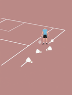 Badminton Court Art Print – Minimalist Sports Wall Art for Modern Interiors