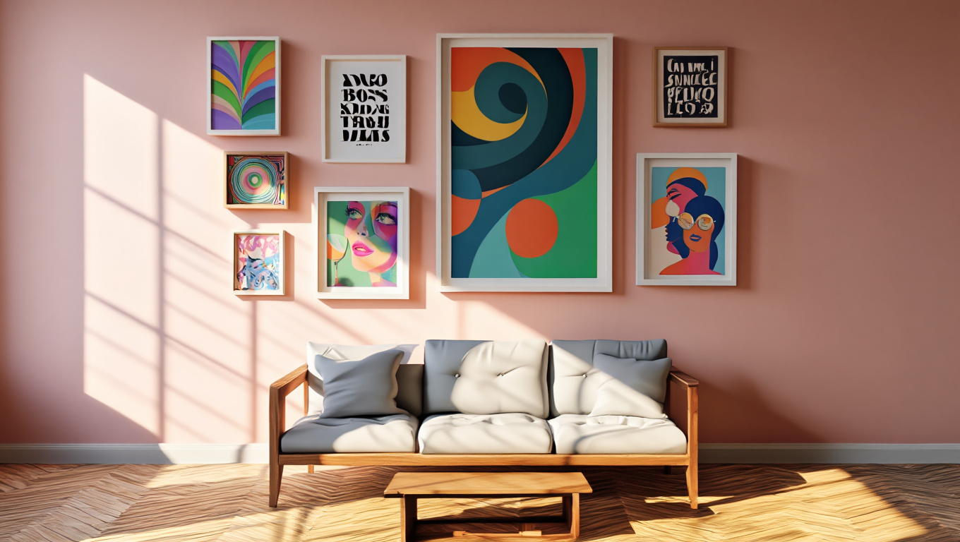 Eclectic Maximalist Wall Art – Office Set of 6