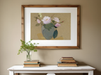 Roses in a Blue-Green Vase by Helene Schjerfbeck – Still Life Art Print - Hakyarts