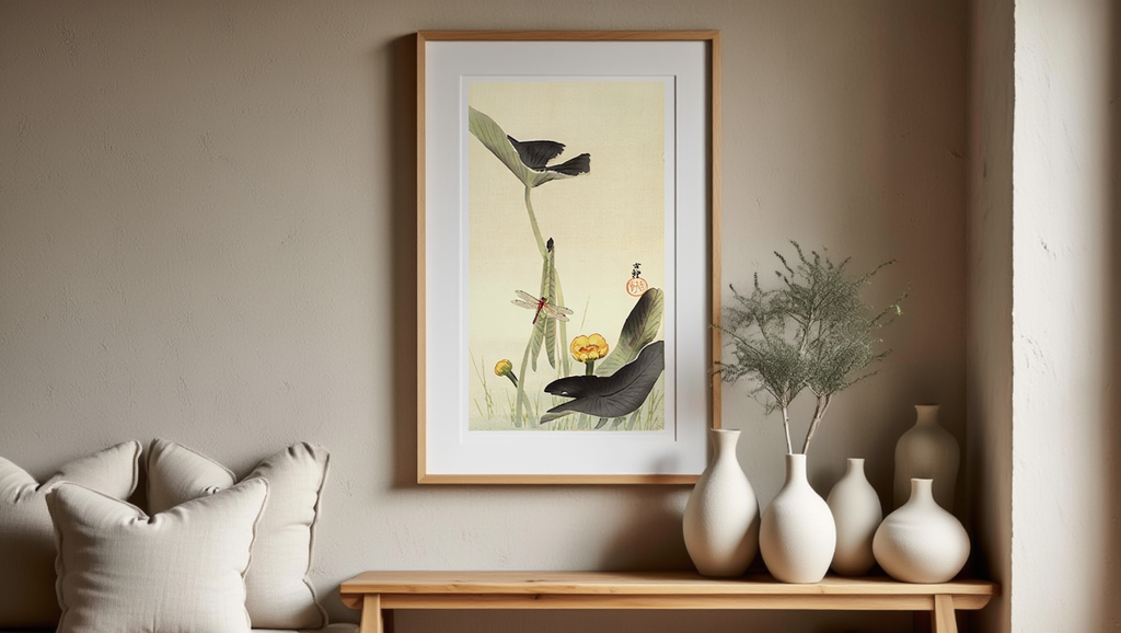 Ohara Koson - Dragonfly and Lotus Poster