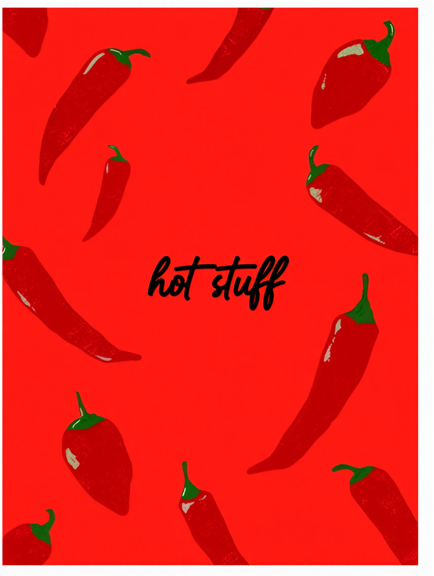 Red Spicy Peppers – Set of 4 Prints