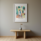 Three Girls in Yellow Straw Hats by August Macke – Expressionist Art Print