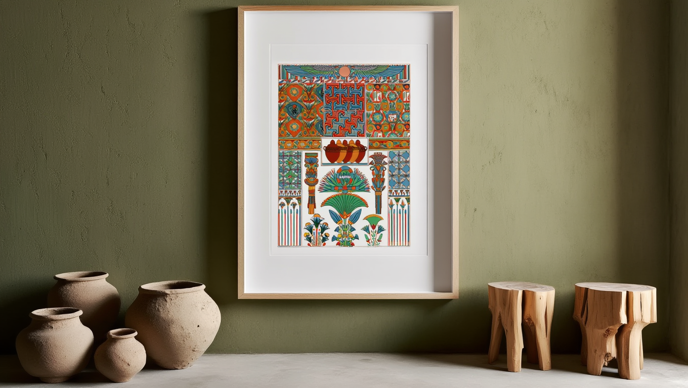 Auguste Racinet – Égyptien Print – XVI Century Vintage Historical Art Poster