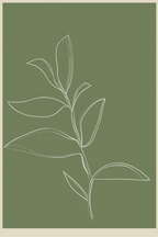 Set of 4 Art Prints  – Green Botanical Abstract - Hakyarts