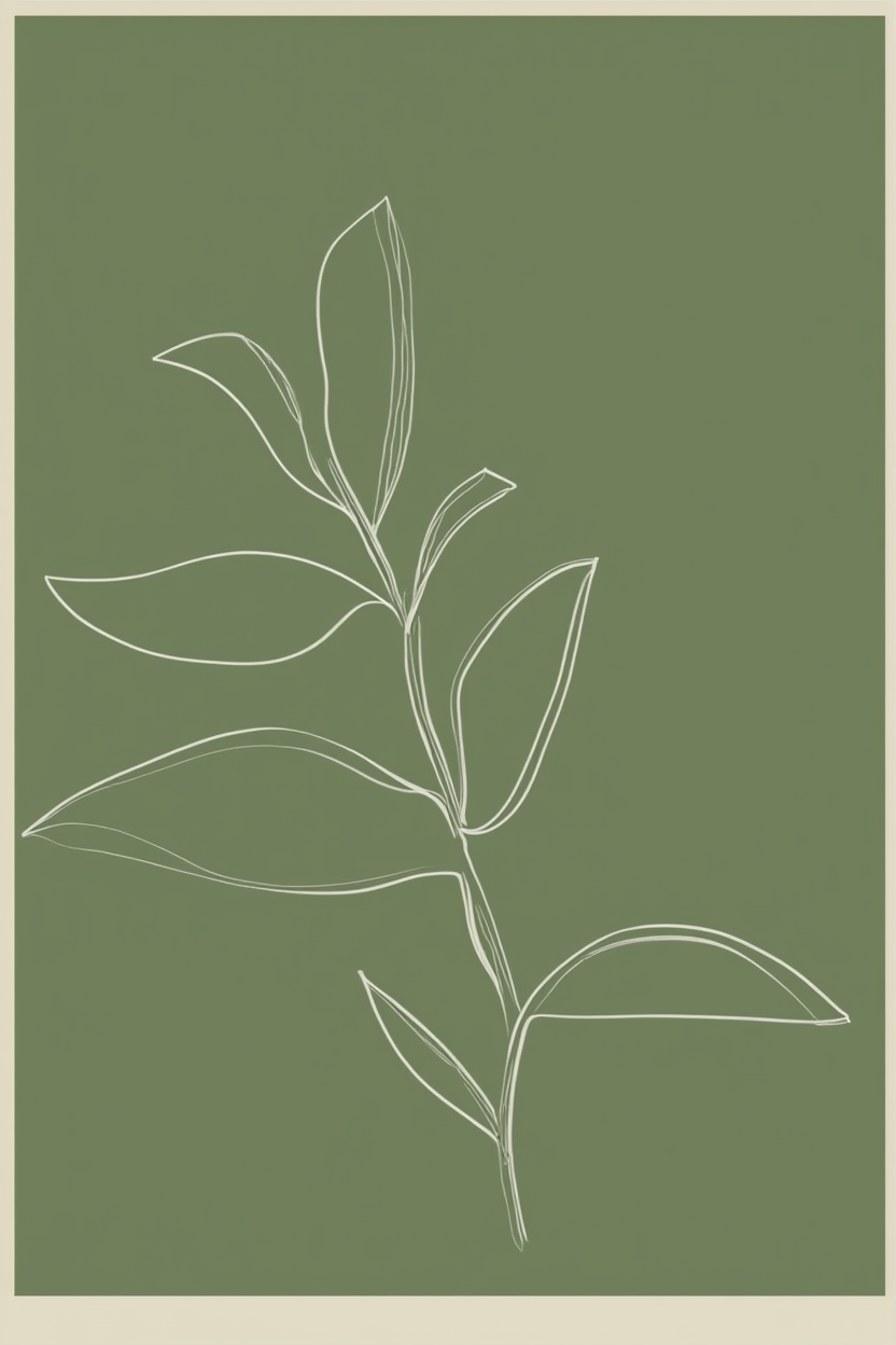 Lush Lines – Modern Geometric Green Illustration