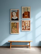 Modigliani Poised Portrait – Artistic Wall Prints - Hakyarts