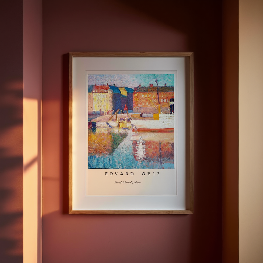 Edvard Weie – View of Nyhavn Poster | Danish Expressionist Harbor Art Print withdrawal