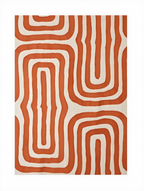 Set of 4 Wall Art Prints – Orange Maximalist, Bauhaus Geometric & Abstract Flow Collection
