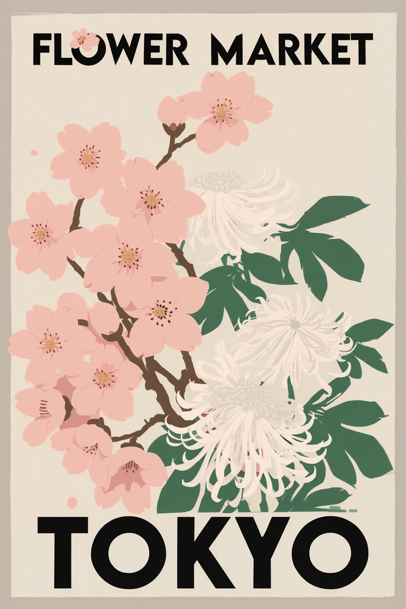 4 Flower Market City Prints – Colorful Travel & Home Wall Art