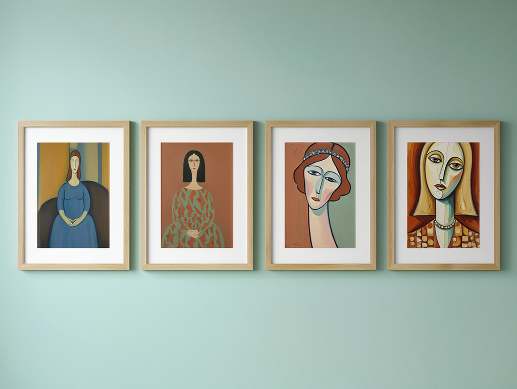 Modigliani Silhouettes – Expressionist Portrait Print