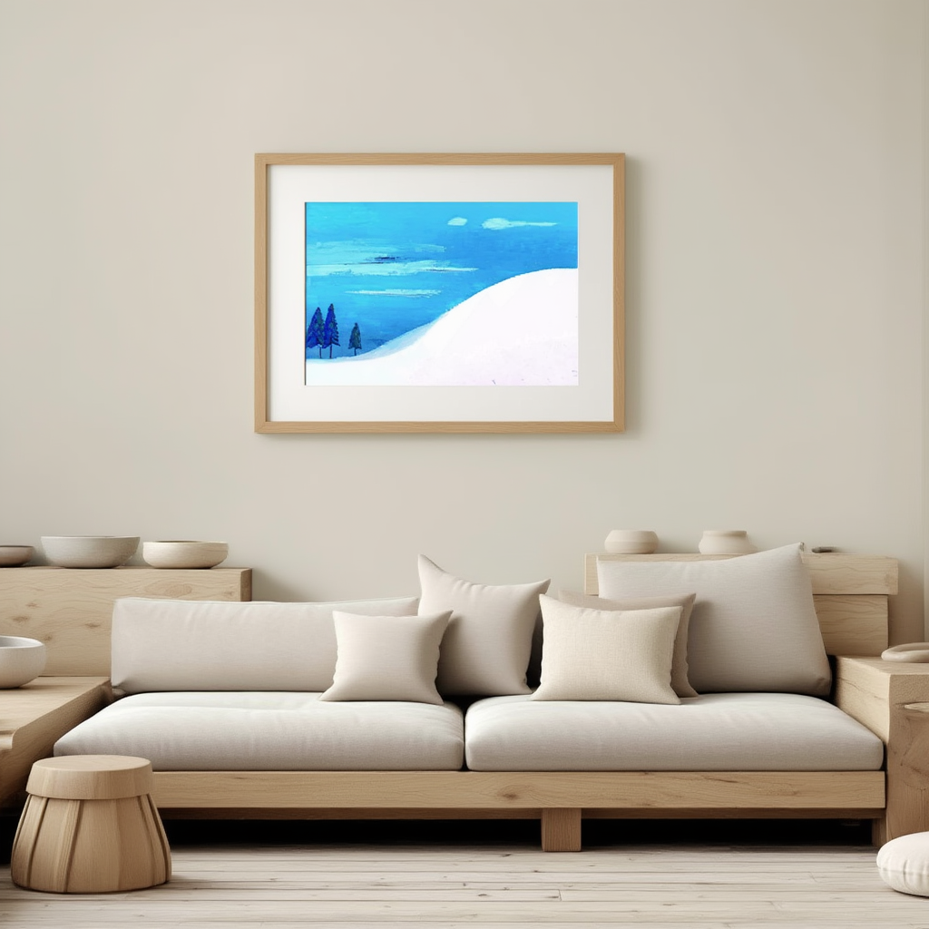 Landschaft in Blau-Lila by Karl Wiener, 1943 – Modernist Landscape Art Print