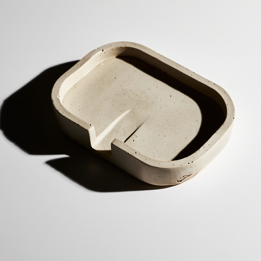 Minimalist  Soap Holder – White Cream Bathroom Decor