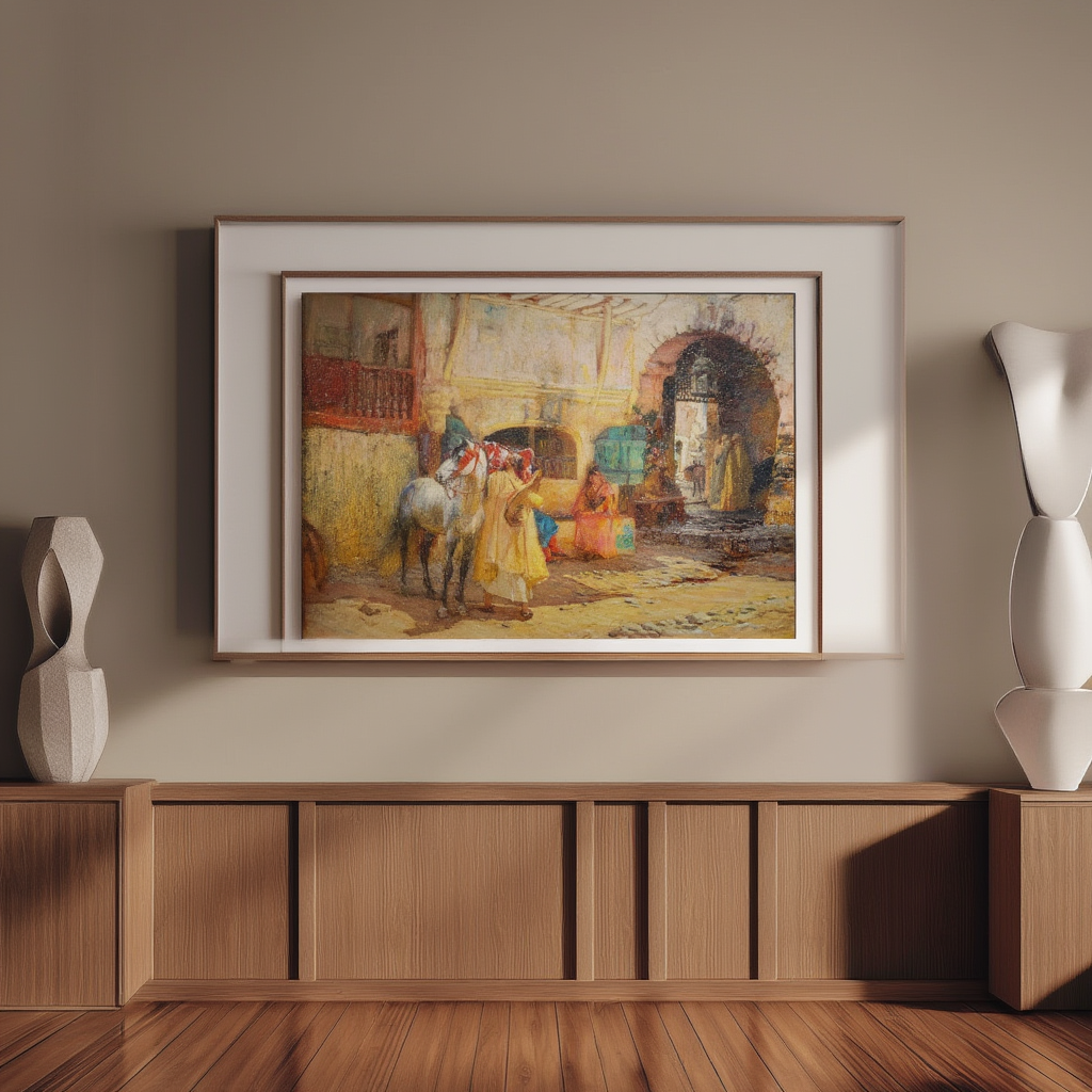 Off for a Ride, Constantine, Algeria by Frederick Bridgman – Orientalist Art Print