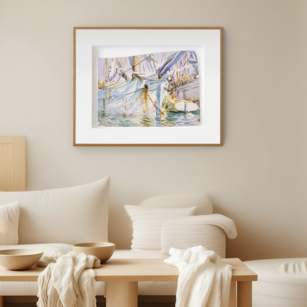 In a Levantine Port – John Singer Sargent Poster | Mediterranean Harbor Scene Art Print