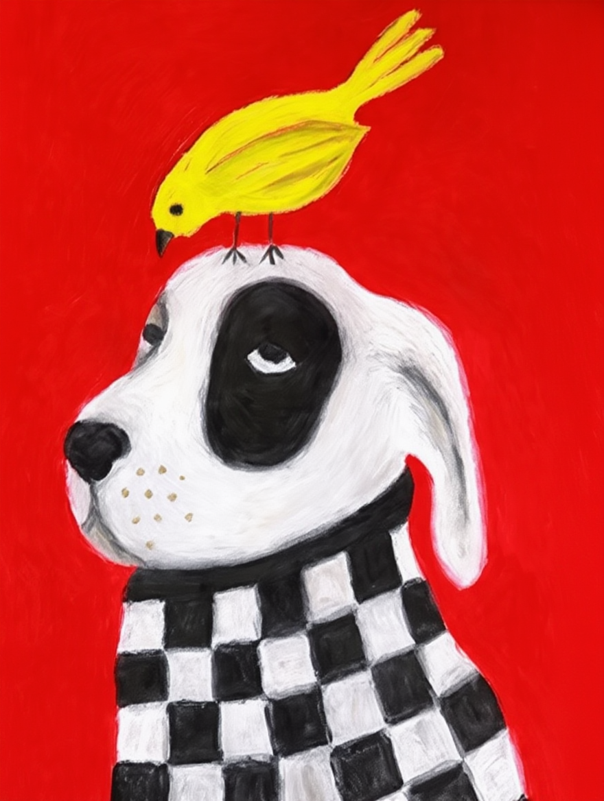 Set of 4 Abstract Dog Illustrative Art Prints – Modern & Whimsical Wall Decor - Hakyarts