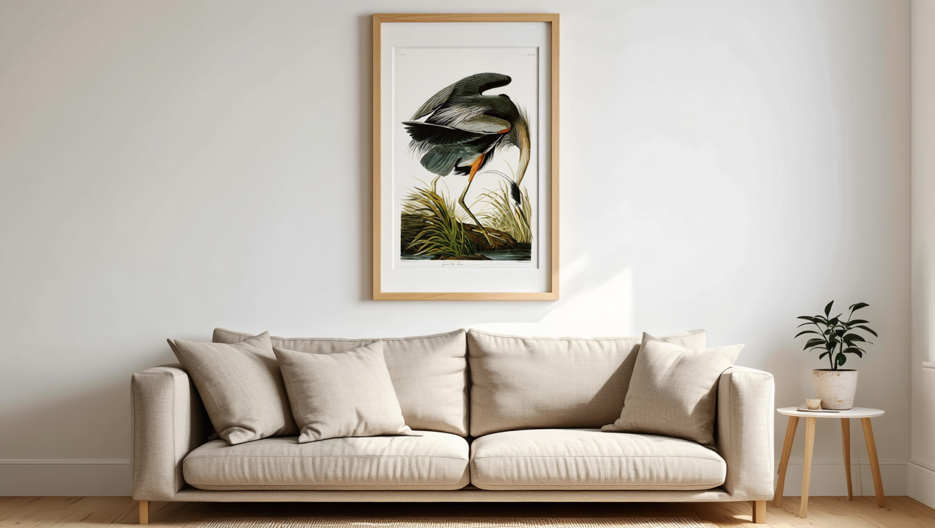 John James Audubon - Great blue Heron Poster