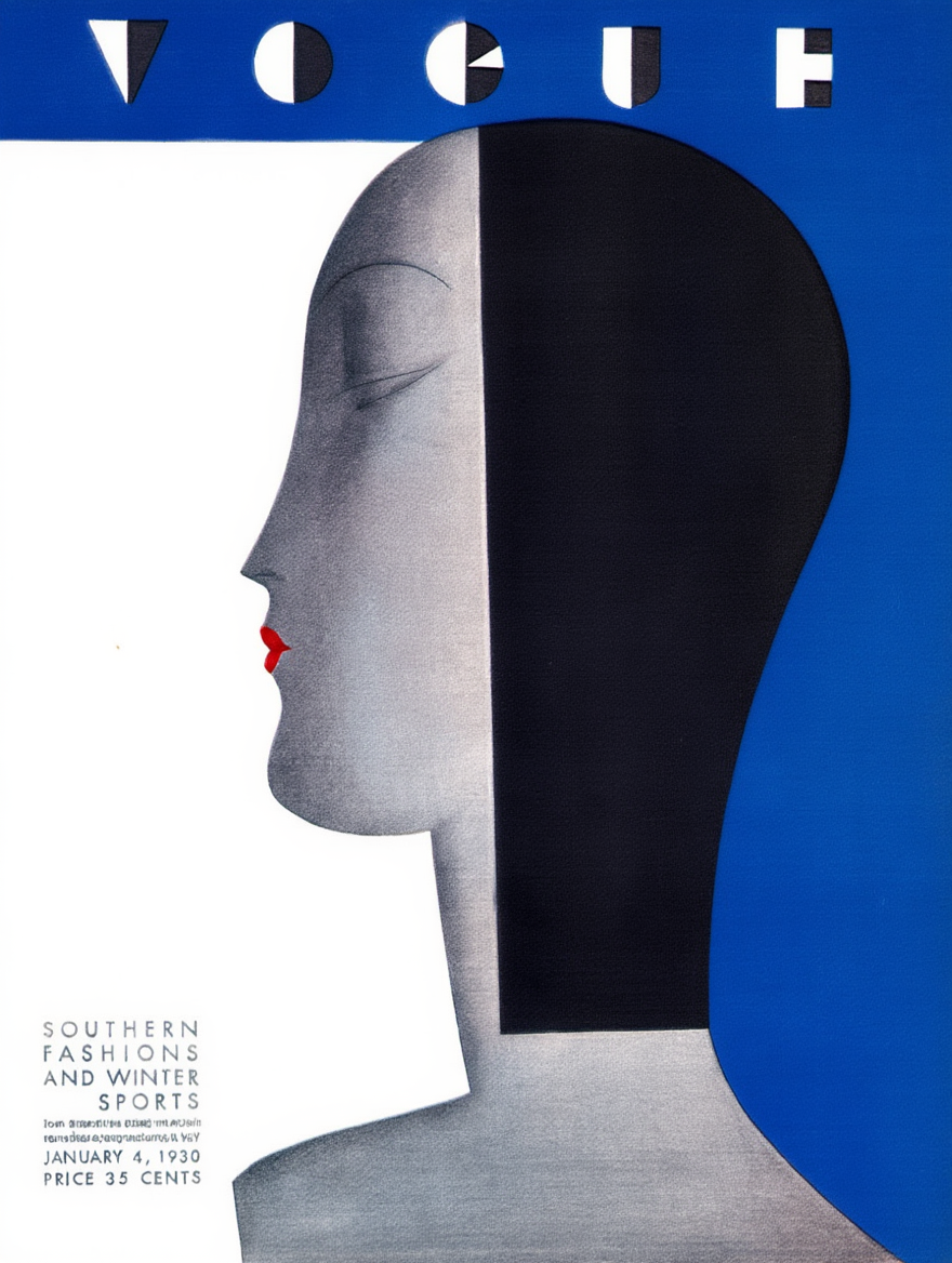 Vintage Vogue Illustration – January 4, 1930 Poster