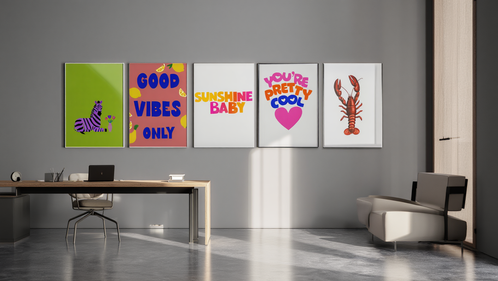 Colourful Electric Red – Sunshine Good Vibes Lobster 5-Prints