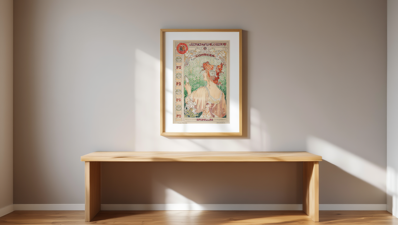 Alphonse Mucha – Manufacture Royale De Corsets, 1897 – Art Nouveau Advertising Poster Print | Decorative Wall Art