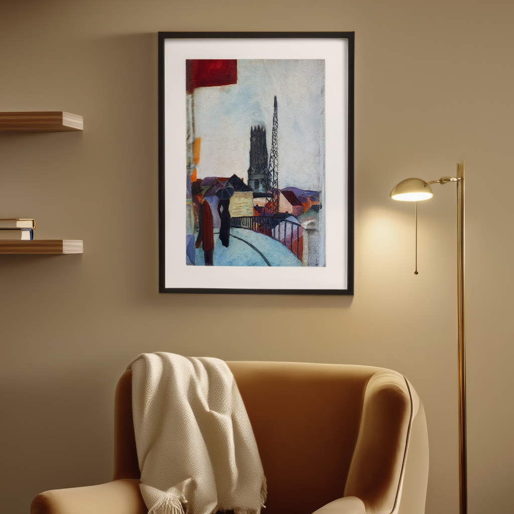 Cathedral of Freiburg in Switzerland by August Macke – Expressionist Art Print