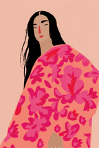 4 Geometric Retro Women Prints – Colorful Modern Wall Art - Hakyarts