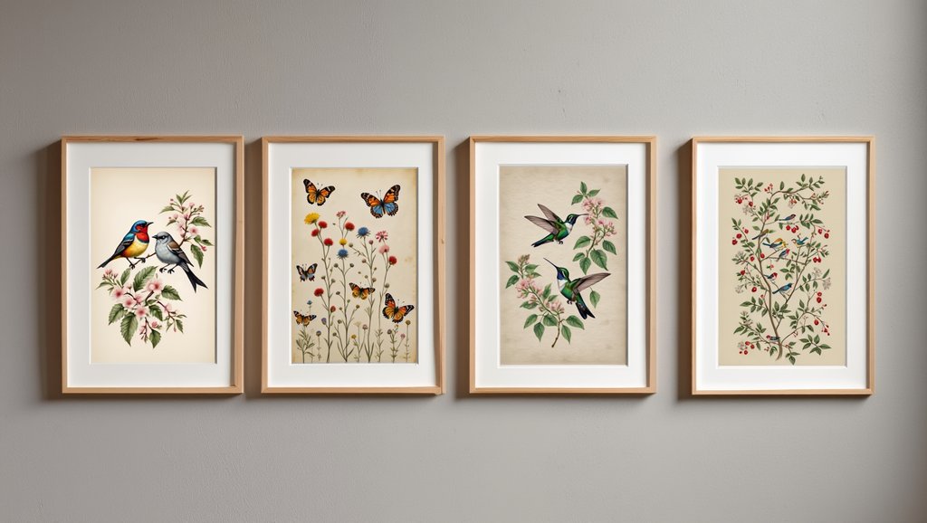 Hummingbirds Floral – 4 Prints