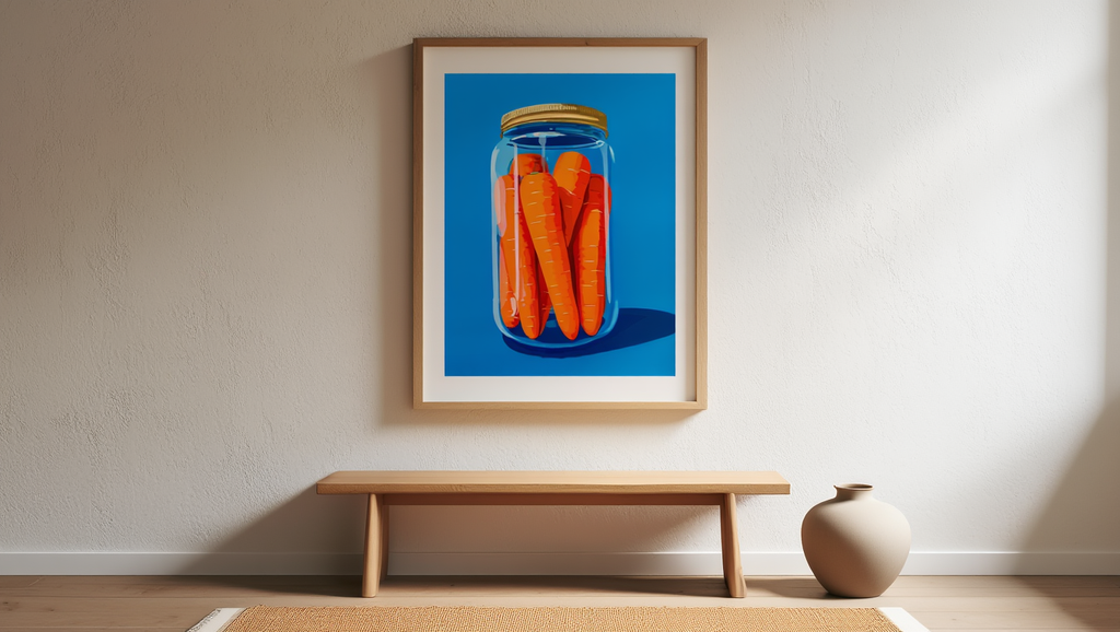 Pop Art Carrots Jar – Vibrant Kitchen Wall Art Print