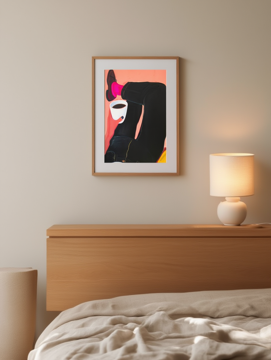 Coffee Cup Figurative – Minimalist Art Print for Contemporary Interiors