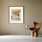 The wooden spiral staircase in the Gemeenlandshuis of Delfland
