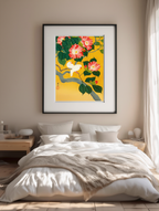 Camellia and Rice Birds – Ohara Koson Poster | Japanese Nature Art Print - Hakyarts