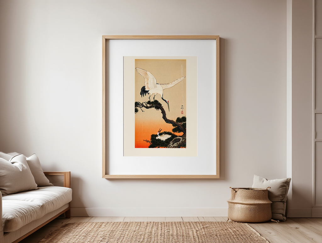 Ohara Koson - Crane Over his Nest Poster
