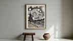 Starry Night – Vincent van Gogh Black & White Poster | Post-Impressionist Night Sky Art Print