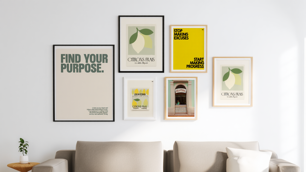 Abstract Geometric Positivity – 5 Modern Wall Art Prints