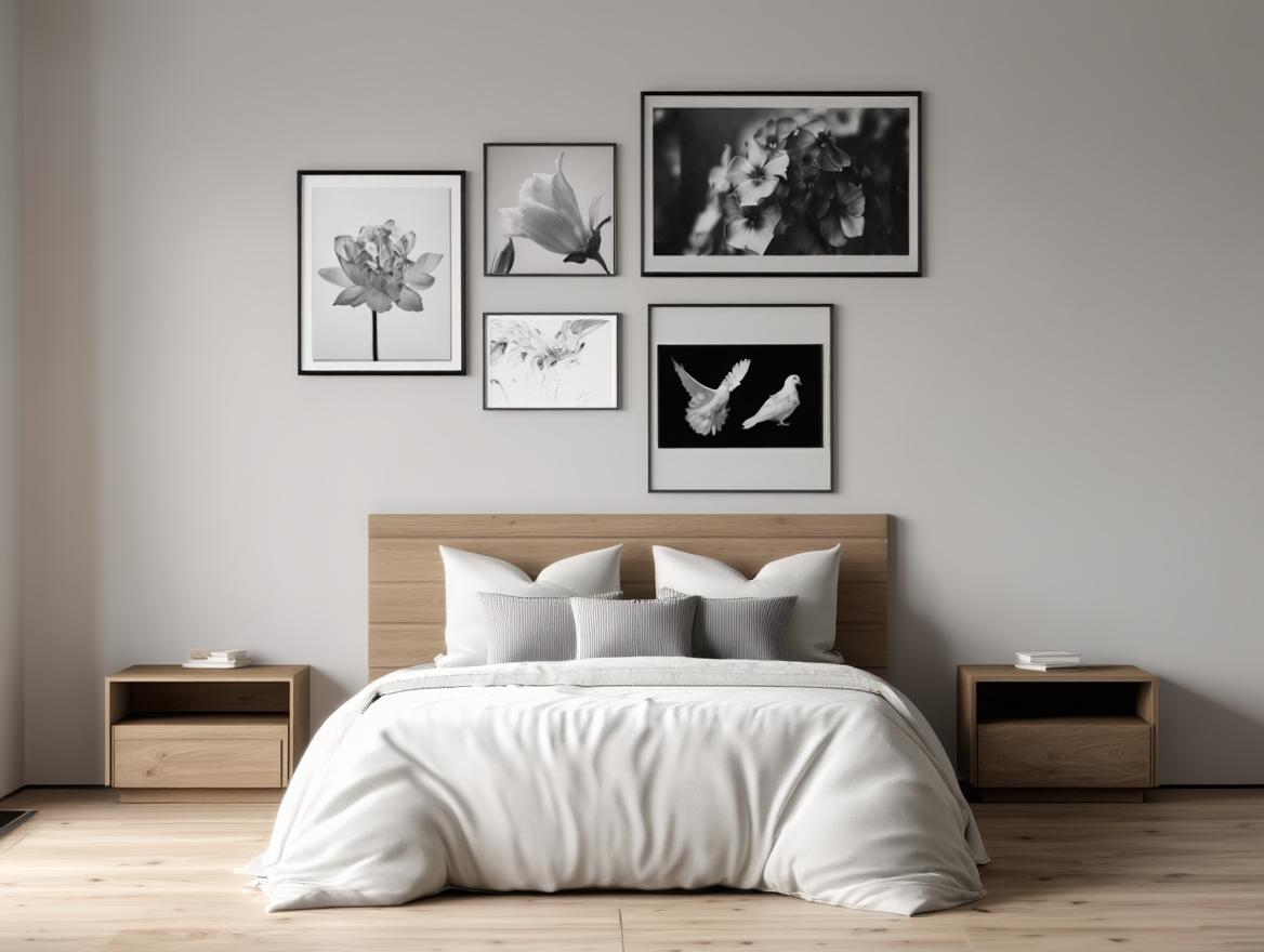 Nature in Monochrome: 5 Beautiful Bird & Flower Prints