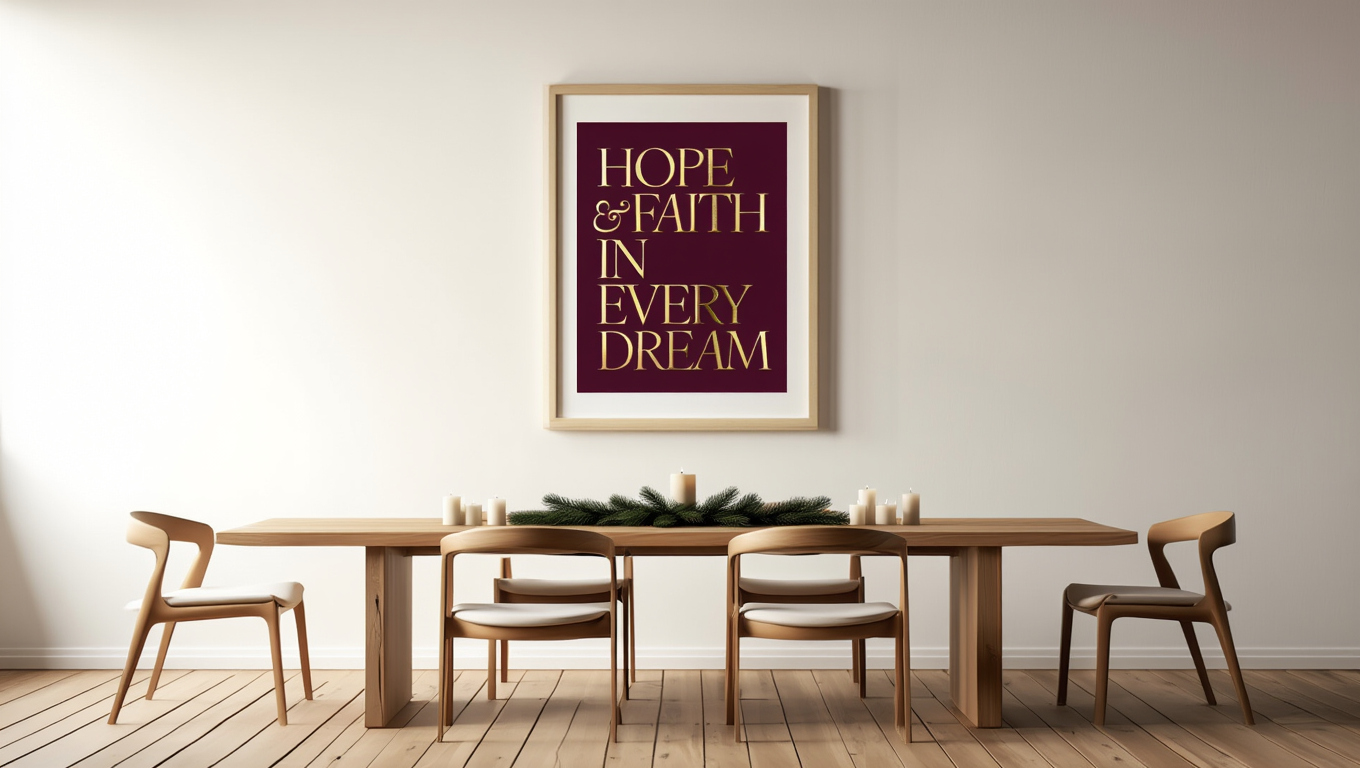 Hope & Faith – Gold Typography Single Print