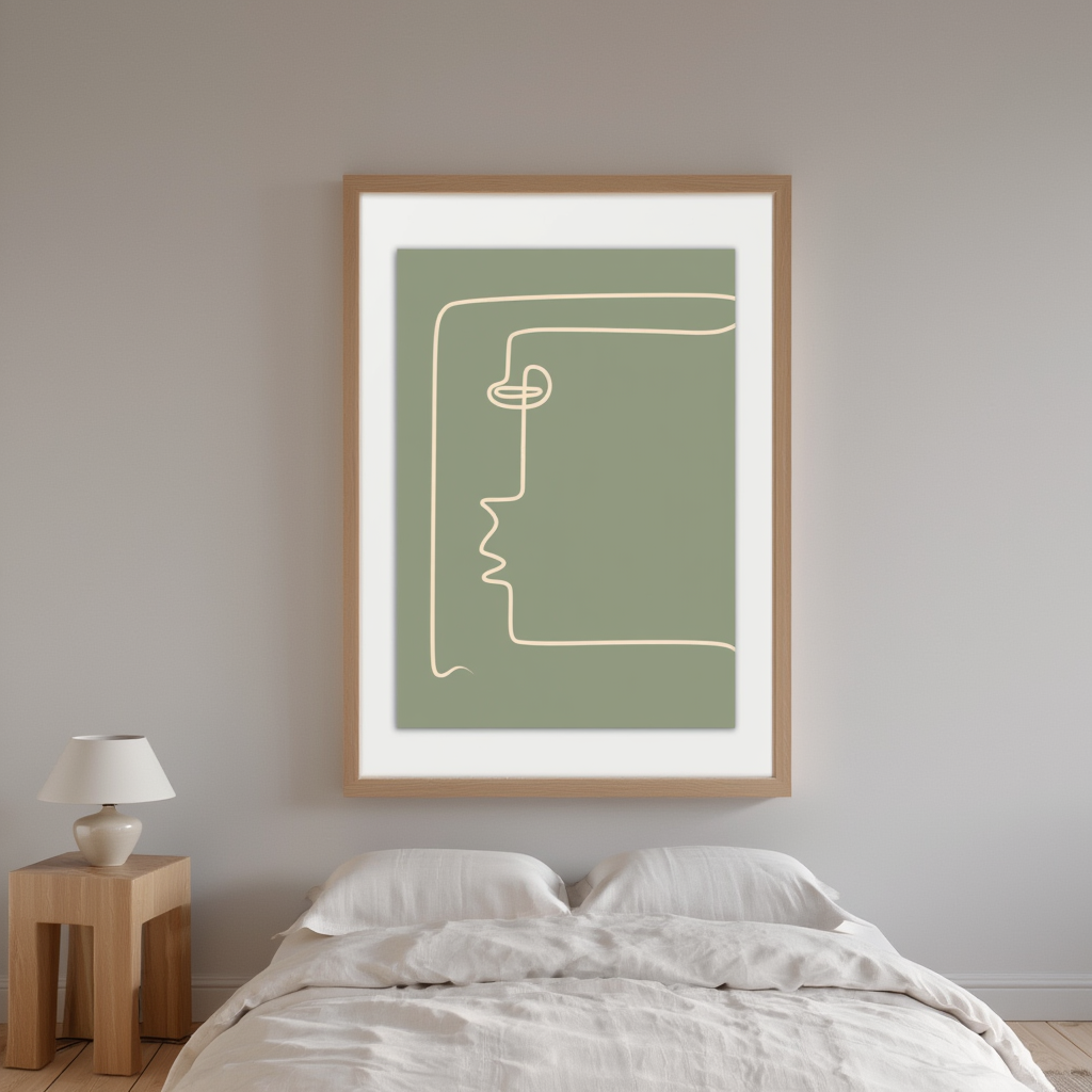 Verdant Angles – Minimalist Geometric Wall Art