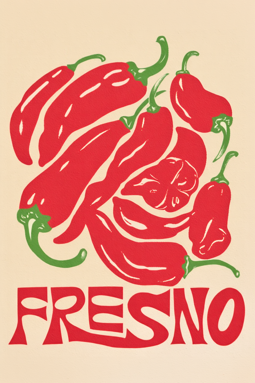 Modern Red Pepper Posters – Minimalist Kitchen Decor