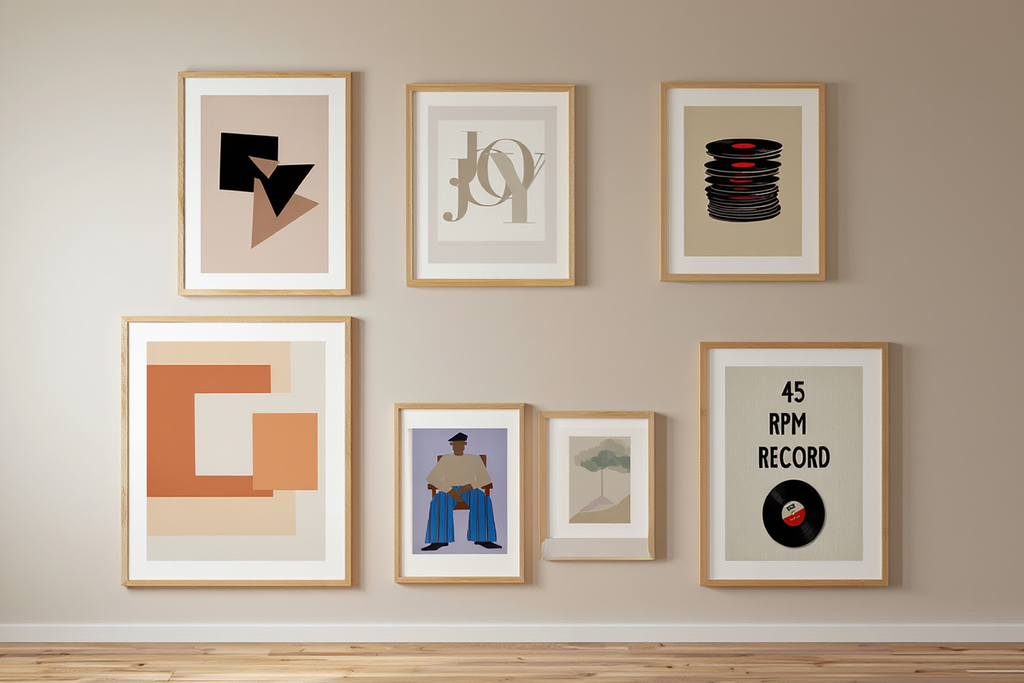 Abstract Figures & Music – 7-Piece Modern Art Prints Mix & Match