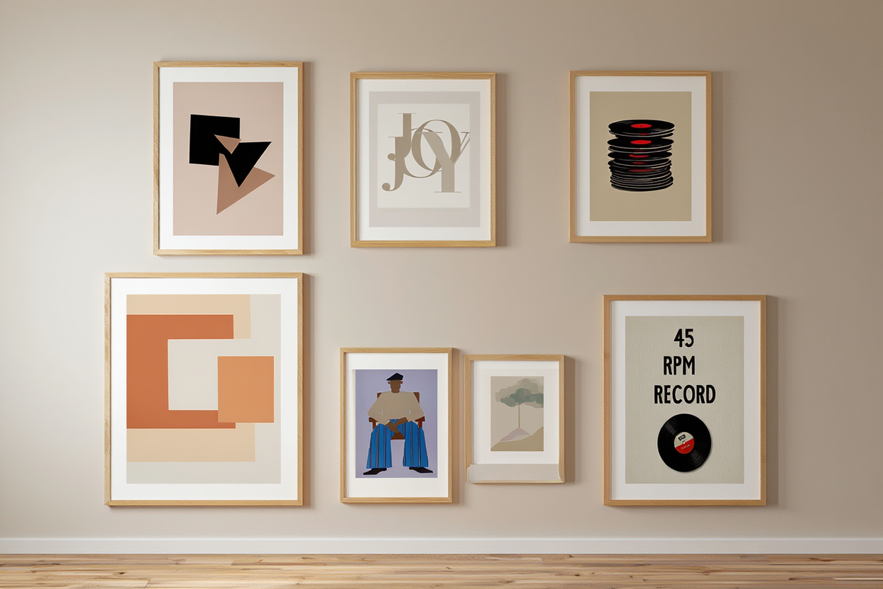 Abstract Figures & Music – 7-Piece Modern Art Prints Mix & Match