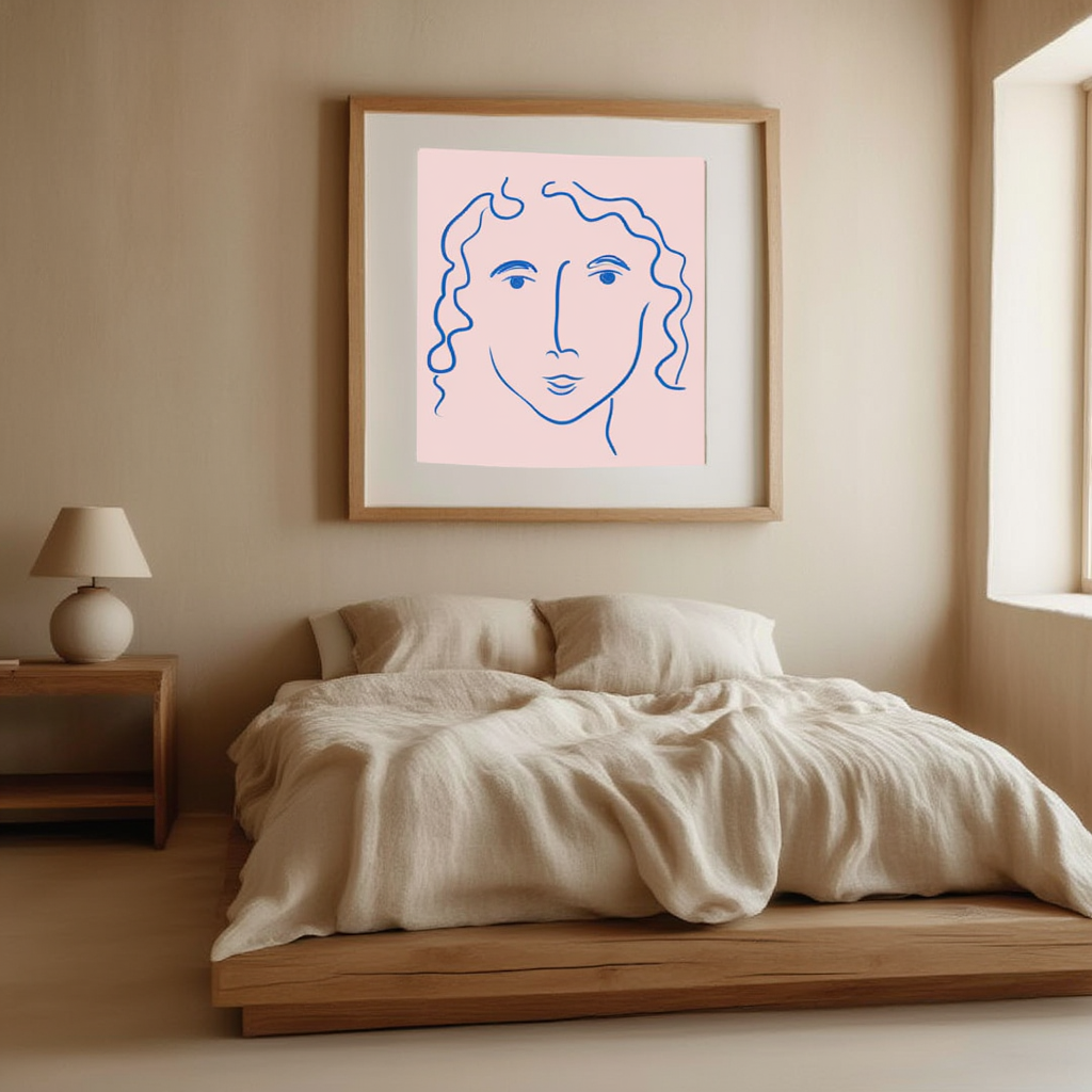 Minimalist Line Art Abstract Face – Contemporary Wall Art Print