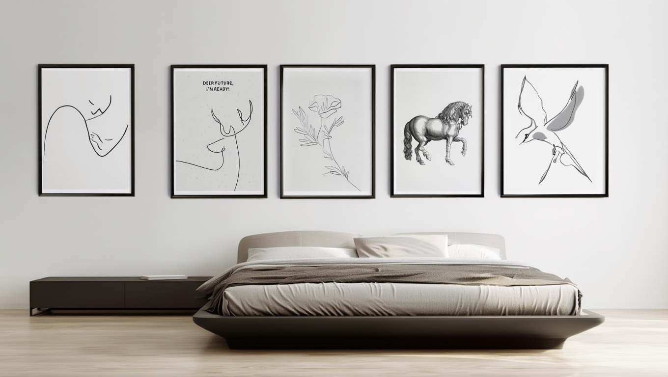 Minimalist Line Art – 5-Piece Wall Art Set