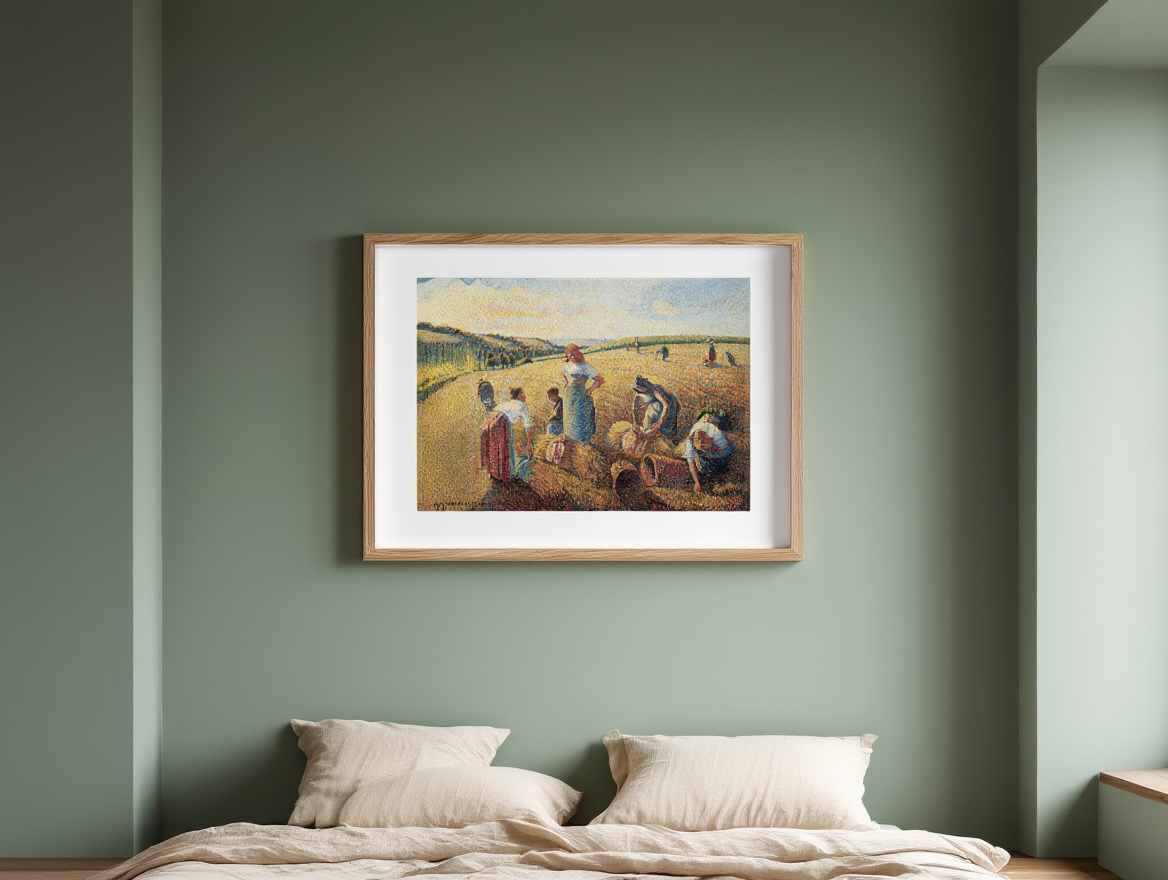 The Gleaners by Camille Pissarro (1889) – Impressionist Rural Landscape Art Print