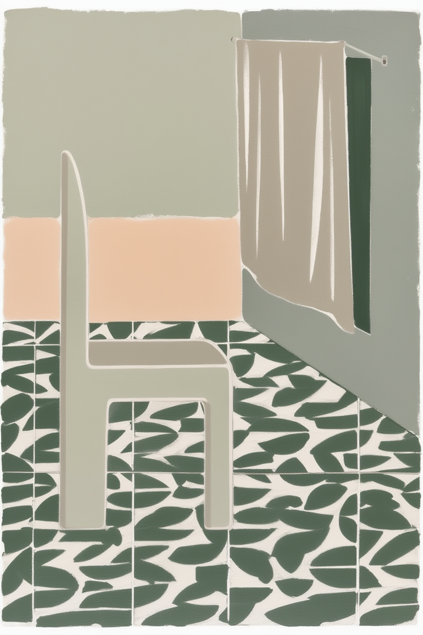 Sunlit Alcove – Interior Illustrative Art Print - Hakyarts