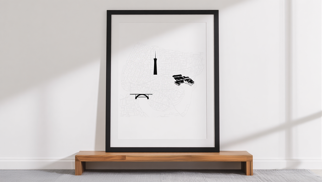 Porto City Map Poster – Black and White Minimalist Wall Art Print