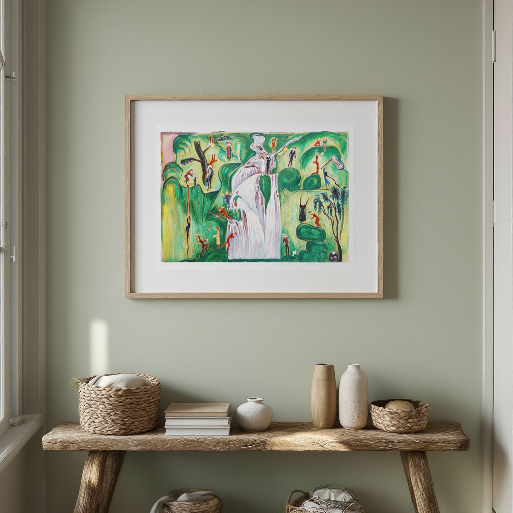 The Waterfall by Nils Dardel – Modernist Landscape Art Print