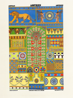 Auguste Racinet – Assyrien Print – XVI Century Vintage Historical Art Poster