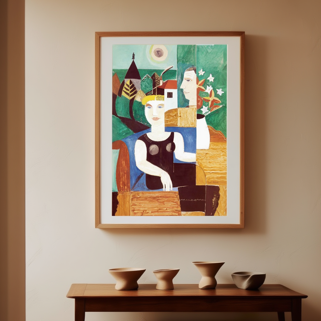 The artist and his wife by moonlight by Gustave de Smet